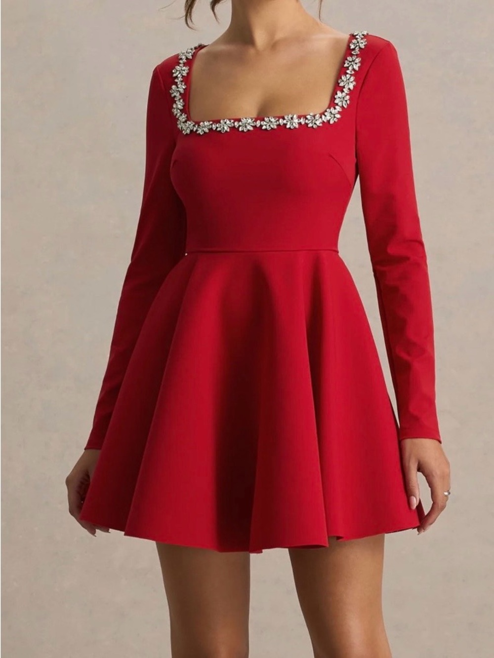 Club L London Astonish Red Embellished Mini Dress NWT US 12